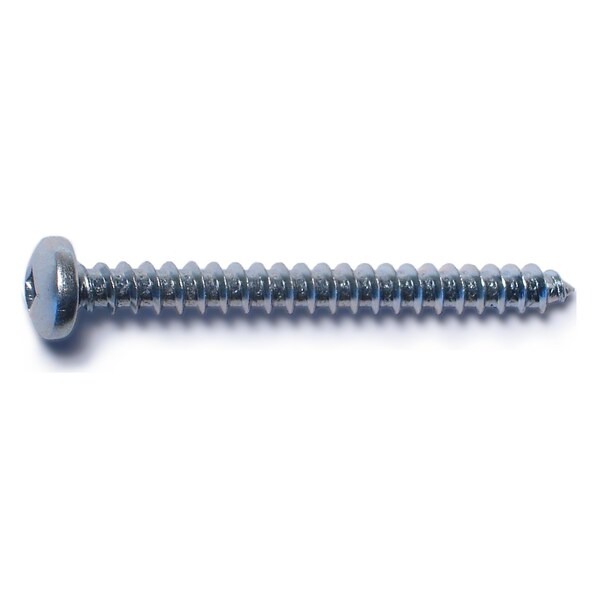 Midwest Fastener Sheet Metal Screw, #10 x 2 in, Zinc Plated Steel Pan Head Square Drive, 20 PK 64046 - main